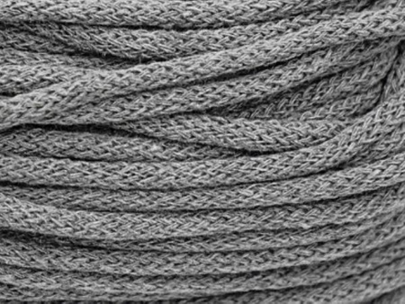 Loose braided cotton cord with cotton core 5mm - 500m - Dark grey